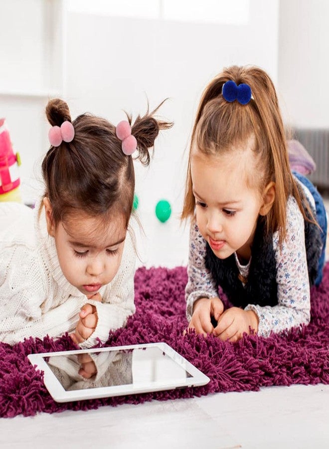 Dizila 48 Pieces/24 Pairs Candy Colors Cute Small Fuzzy Pompom Hair Ties Scrunchies Pom Pom Elastics Pigtail Ponytail Holders Fluffy Balls Rubber Bands Ropes Hair Accessories for Baby Girls Kids - Image 2